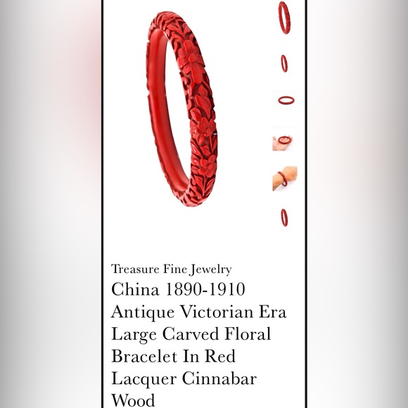 China 1890-1910 Antique Victorian Era Large Carved In Red LacquerCinnabar Wood - Picture 3 of 7